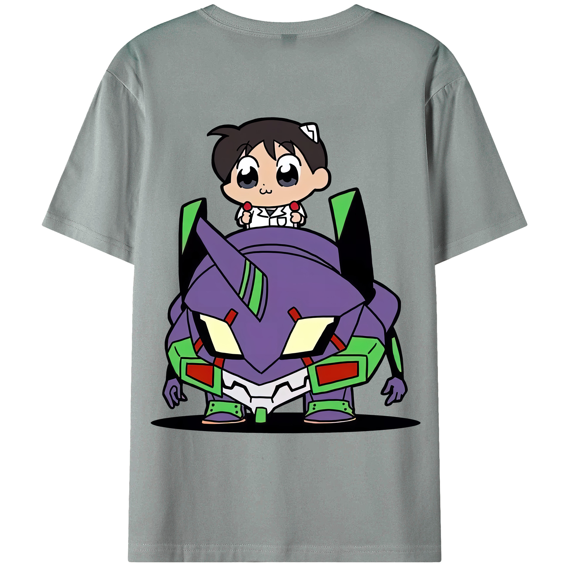 （画像用） EVA 新世紀エヴァンゲリオン 綿100％ メンズ半袖Tシャツ（バックプリント） 通気性